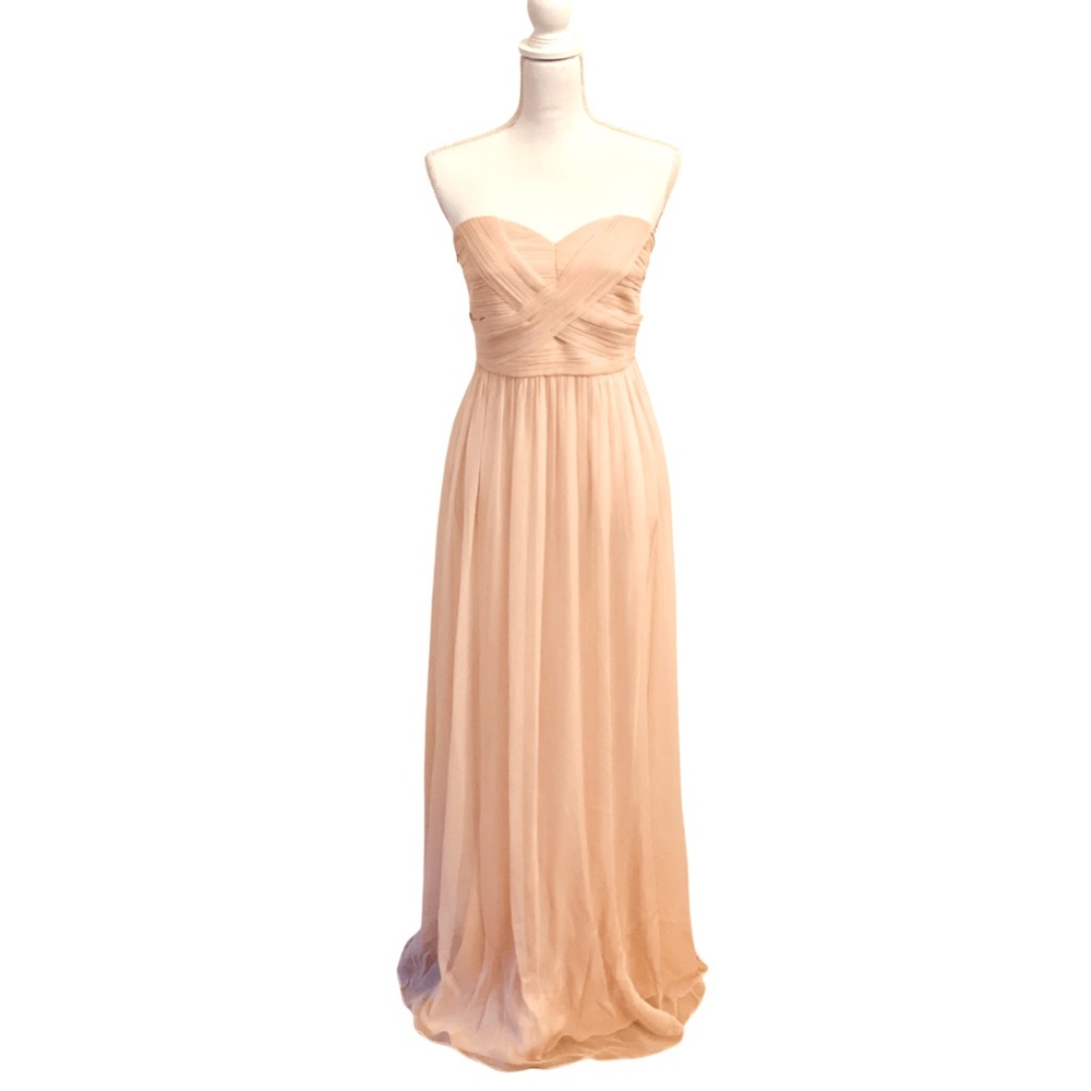 By Malina Maxi Dress Strapless Silk Cocktail Romantic wedding Prom Pink S